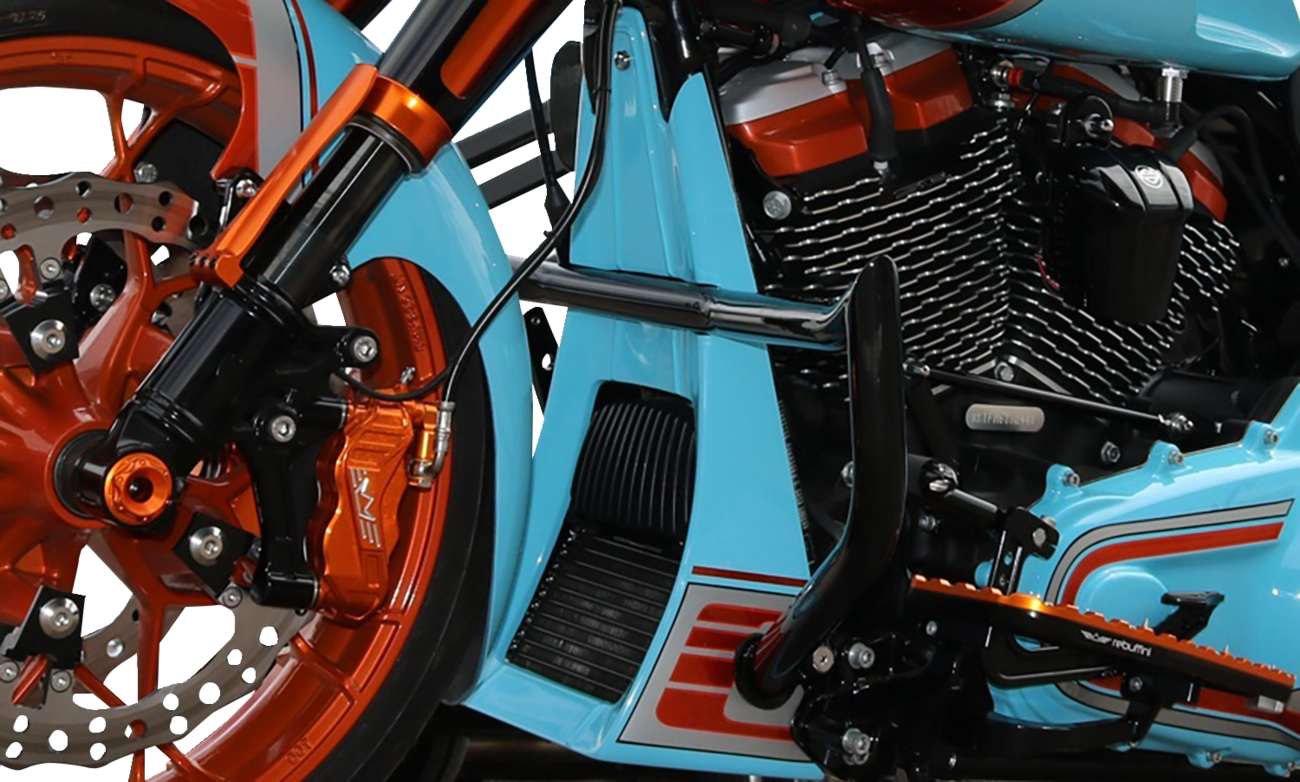 Paul Yaffe Swoop Chin Spoiler For Mini Monkey Engine Guards For Harley Touring 2009-2016