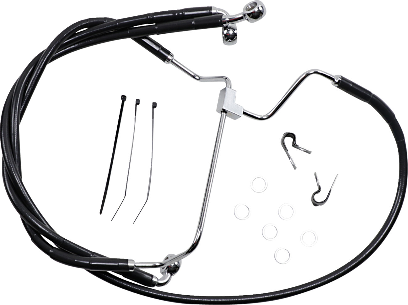Drag Specialties Extended Length Black Vinyl Brake Line Kit