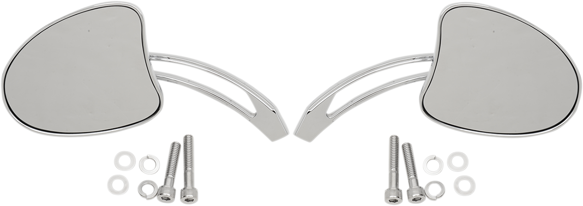 Drag specialties Mirrors - Side View - Tapered - Chrome - Long Stem - Pair