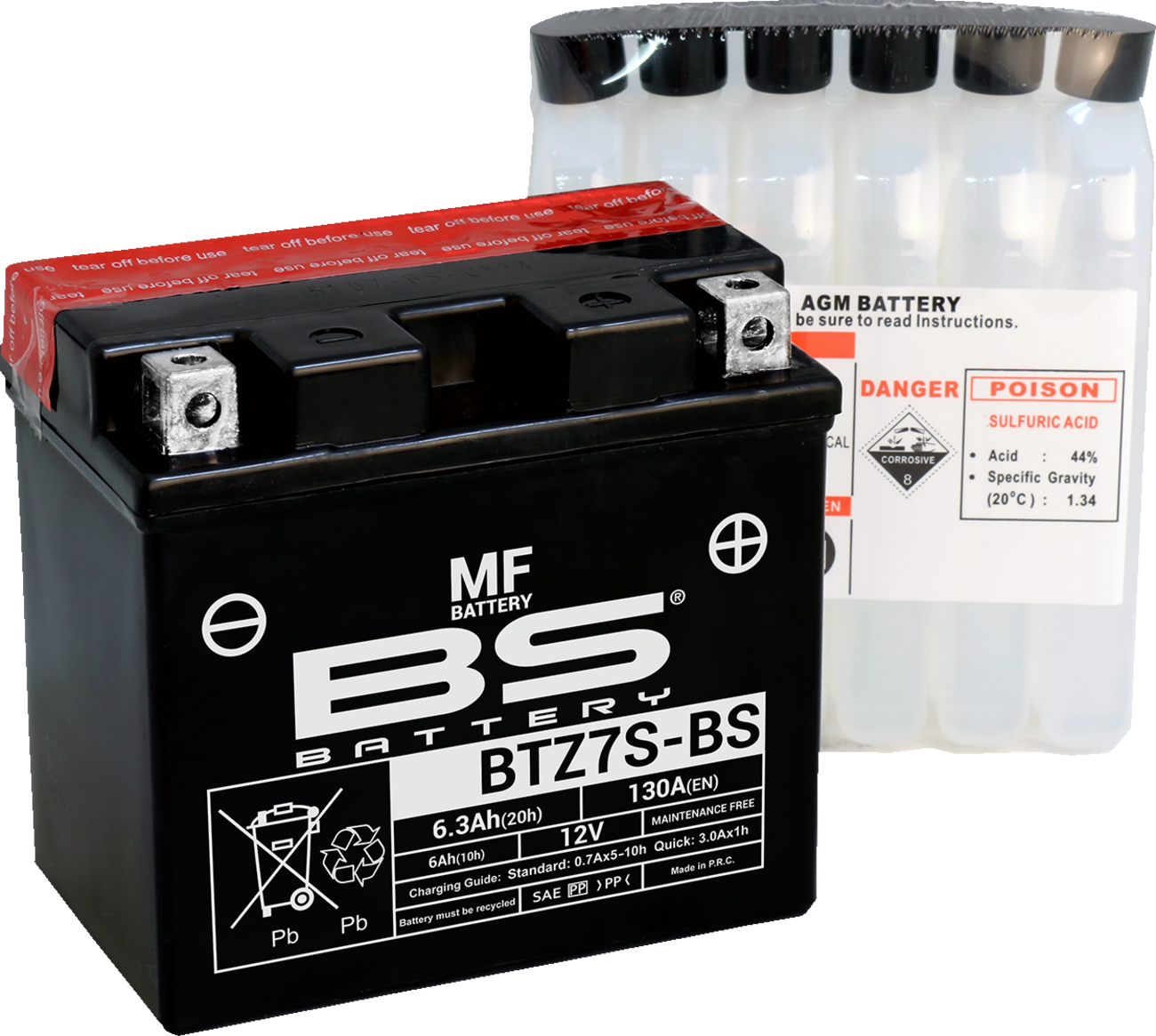Bs battery Battery - BTZ7S-BS (YTZ) 2007-2017 Kawasaki KLX 450 R / 2008-2020 Kawasaki KLX450R / 2011-2013 Kawasaki ZX1000 Ninja 1000