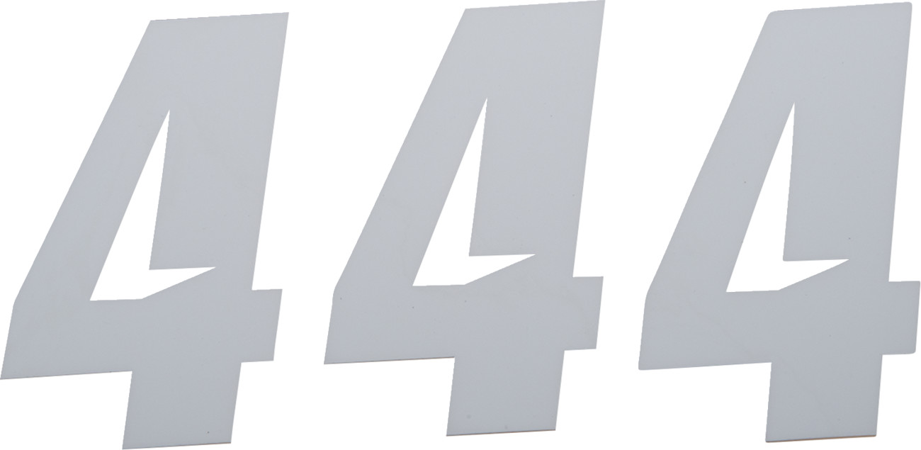 D'cor visuals Slash Number Plate - #4 - White - 4"