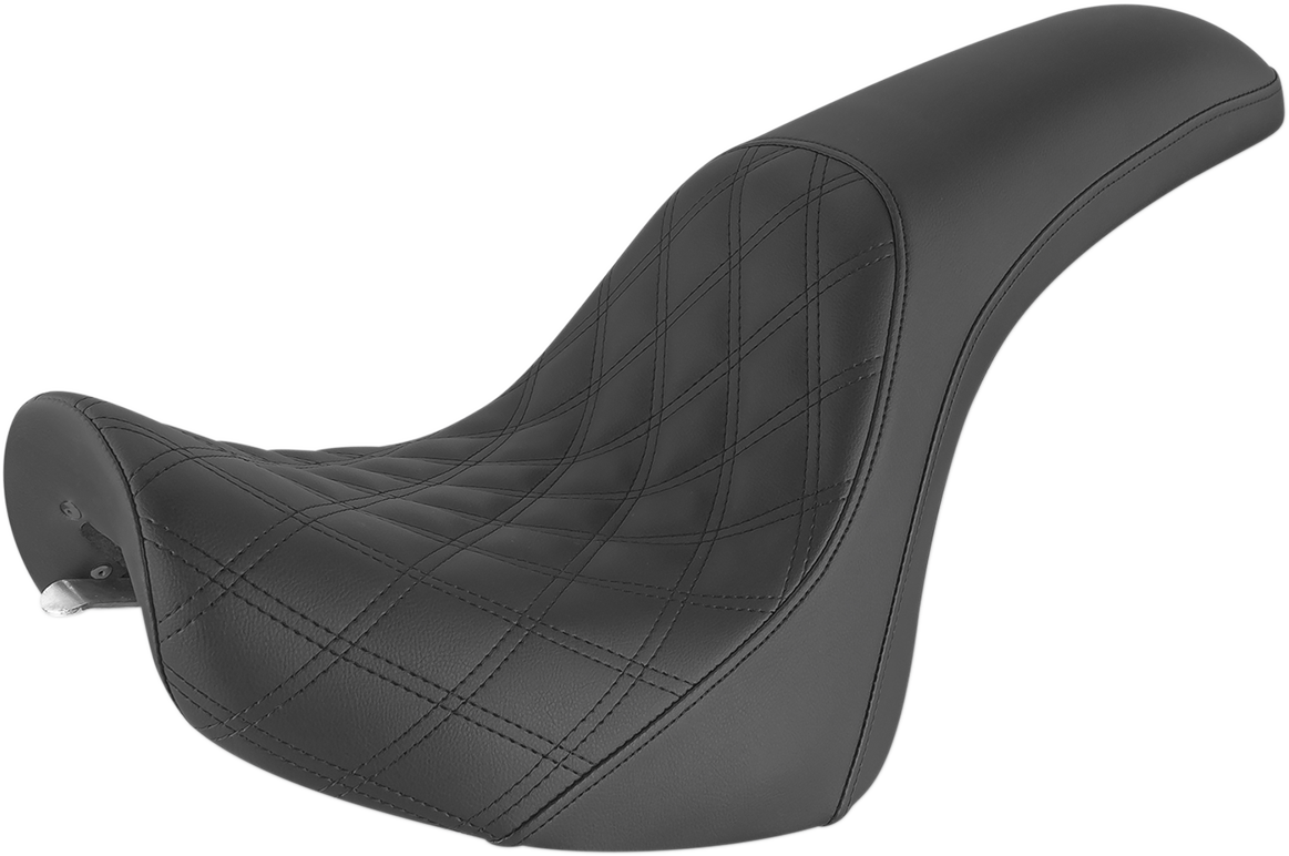 Saddlemen Profiler Seat - Front Lattice/Rear Smooth - Black - FXSTD 2007-2007 Harley Davidson FXSTD Softail Deuce / 2001-2006 Harley Davidson FXSTDI Softail Deuce