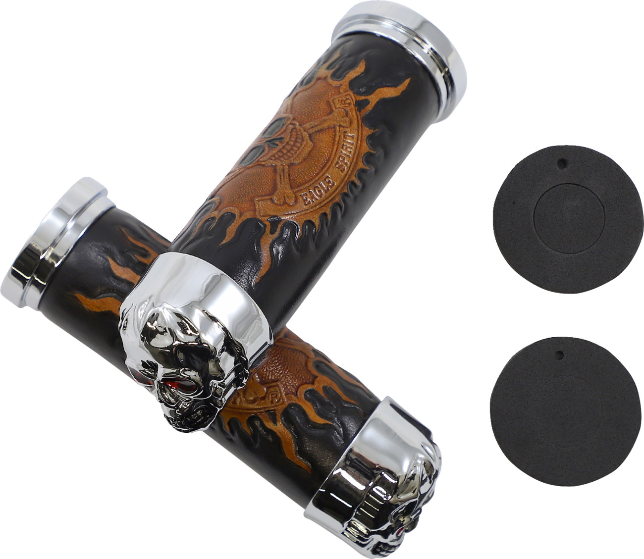 Drag Specialties Skull Grips For Harley With Dual Cable Throttle