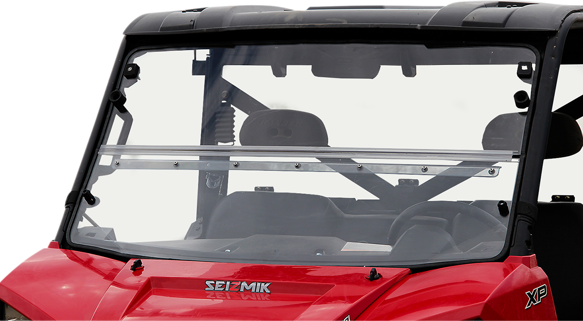 Seizmik Folding Windshield - Polycarbonate - Ranger Polaris