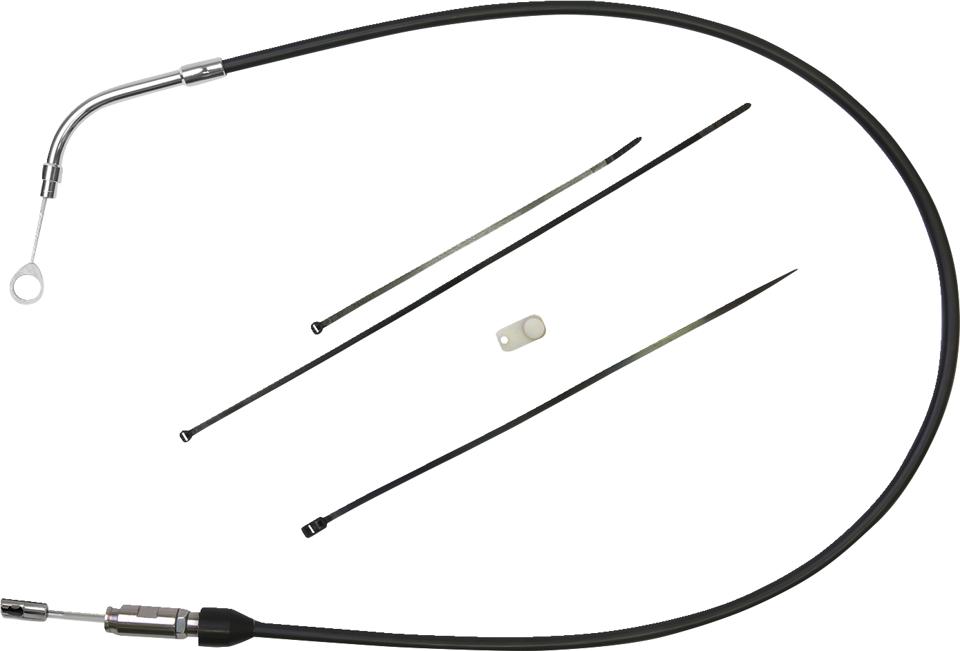 Drag specialties Quick Connect Clutch Cable - Upper - 41" - Black/Chrome Harley Davidson
