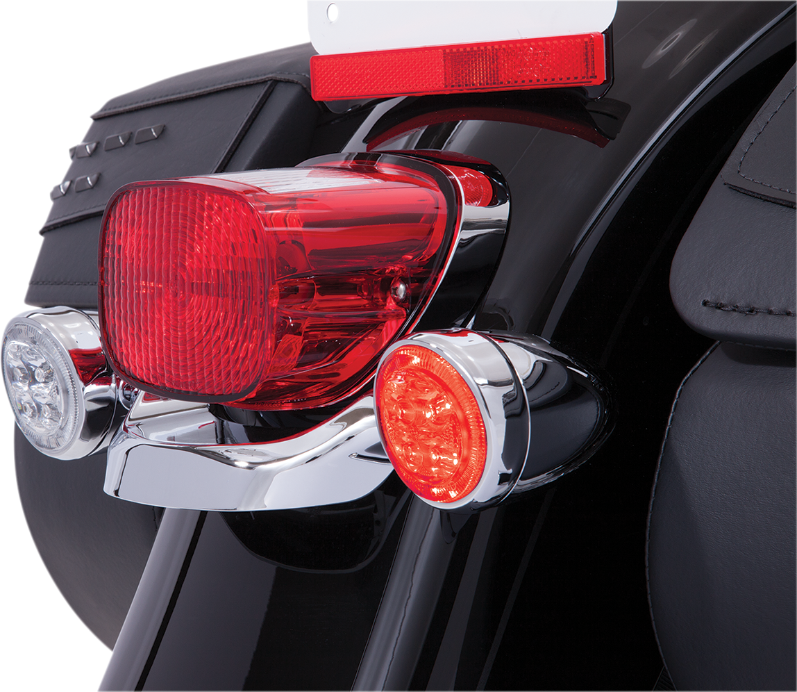 Ciro Fang Rear LED Turn Signal Inserts With Bezel For Harley 2000-2025
