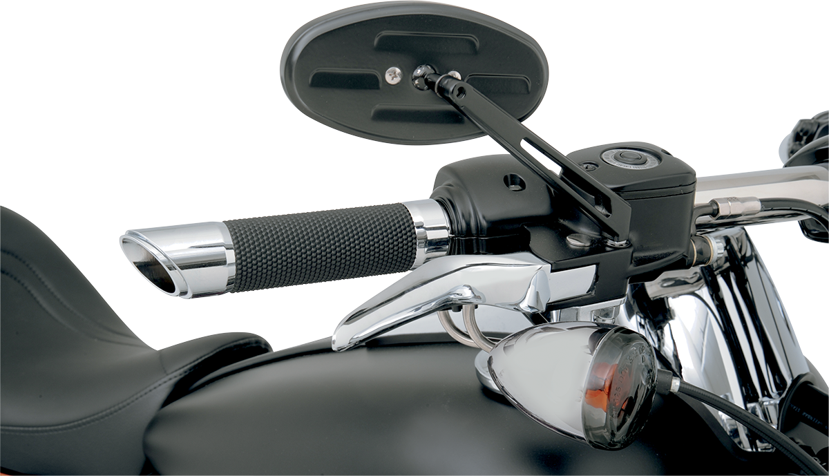 Drag specialties Mirror - Stealth II - Side View - Oval - Black Harley Davidson