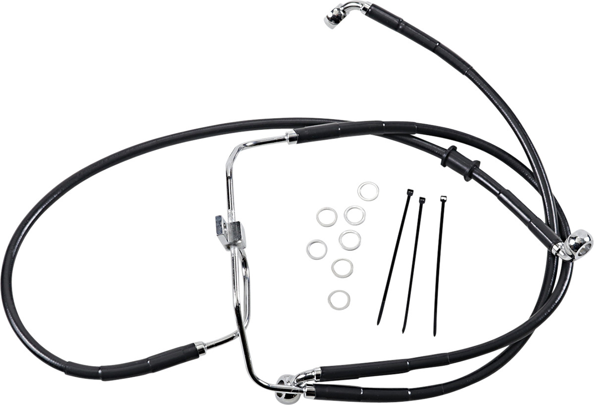 Drag specialties Brake Line - Front - Black - +6" - FXDF '08-'17 2008-2017 Harley Davidson FXDF Fat Bob