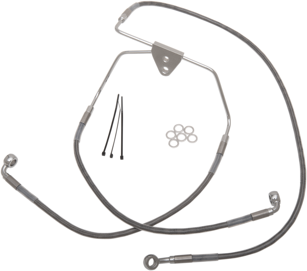 Drag specialties Brake Line - Front - +6" - Touring - Stainless Steel Harley Davidson