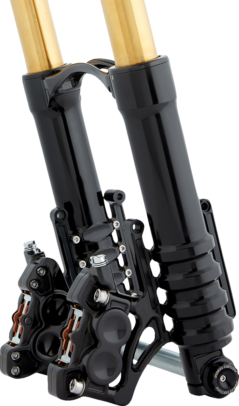 Arlen ness Fork Legs - 49 mm - Black Anodized - For Custom Radial Mount Brake Caliper Harley Davidson