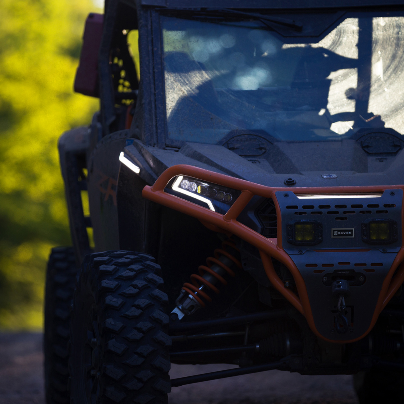 Ravek Front Bumper/Skid Plate with Amber Lights - Orange - RZR XP 1000 2024-2025 Polaris RZR XP 1000 Premium / 2024-2025 Polaris RZR XP 1000 Sport / 2024-2025 Polaris RZR XP 1000 Ultimate