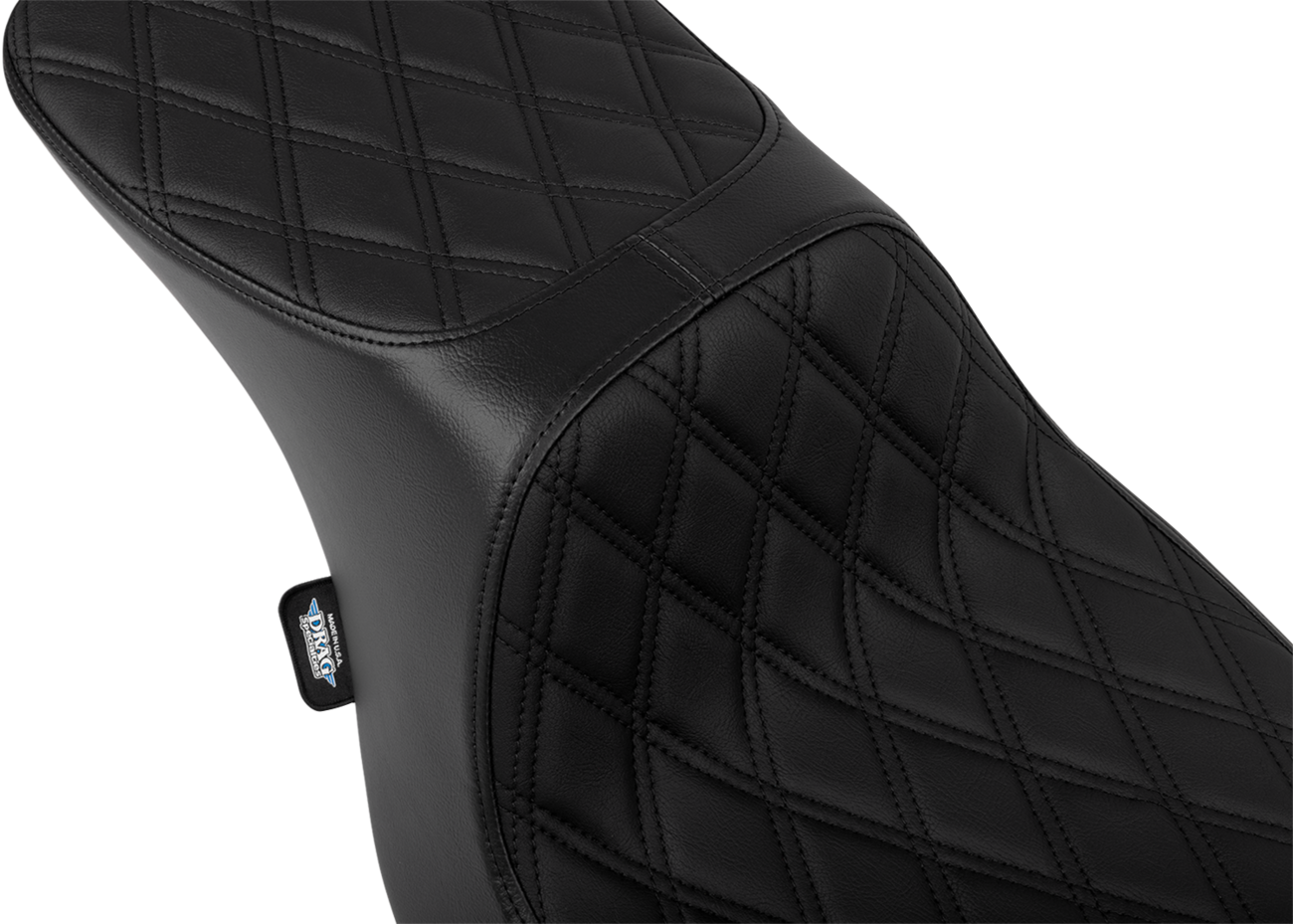 Drag specialties seats Predator 2-Up Seat - Vinyl - Double Diamond Black Stitch - w/o Backrest - FLTR/FLHX '23-'24 Harley Davidson