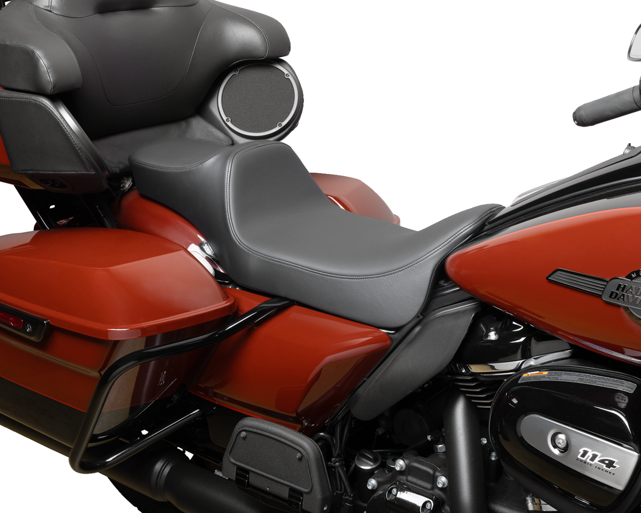 Drag specialties seats Predator III Seat - Extended Reach - Smooth - Black Solar Leather - FLH/FLT '08-'24 Harley Davidson