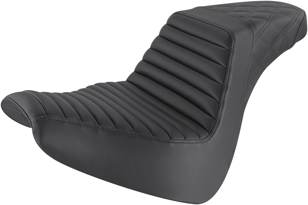 SADDLEMEN Step-Up Seat — Front Tuck-n-Roll/Rear Lattice Stitch