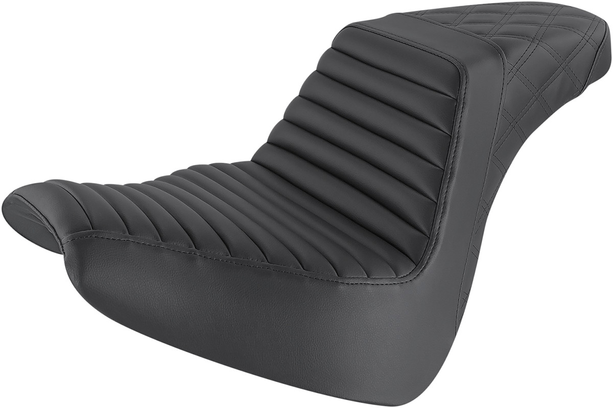 SADDLEMEN Step-Up Seat — Front Tuck-n-Roll/Rear Lattice Stitch