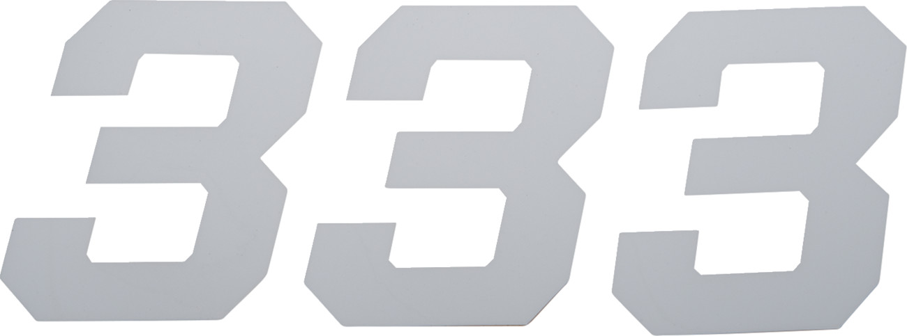 D'cor visuals Race Number Plate - #3 - White - 6"