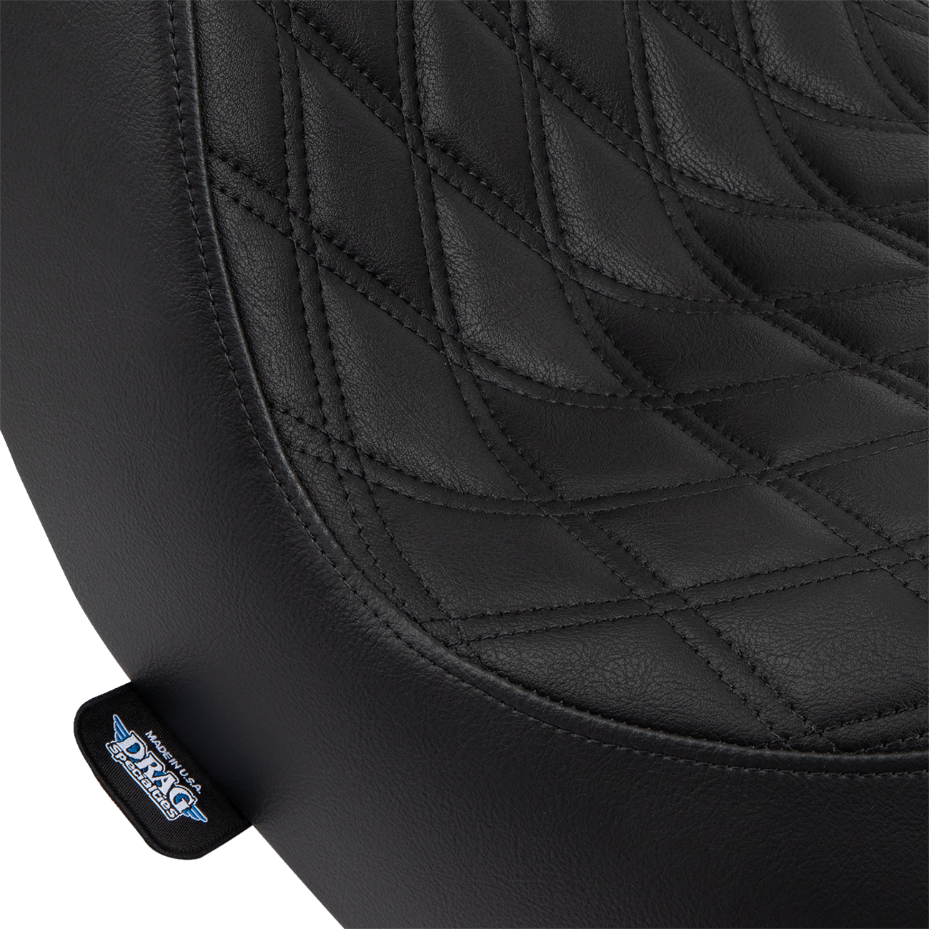 Drag specialties seats Predator III 2-Up Seat - Double Diamond - Black w/ Black Stitching - FL/FX '18-'24 Harley Davidson