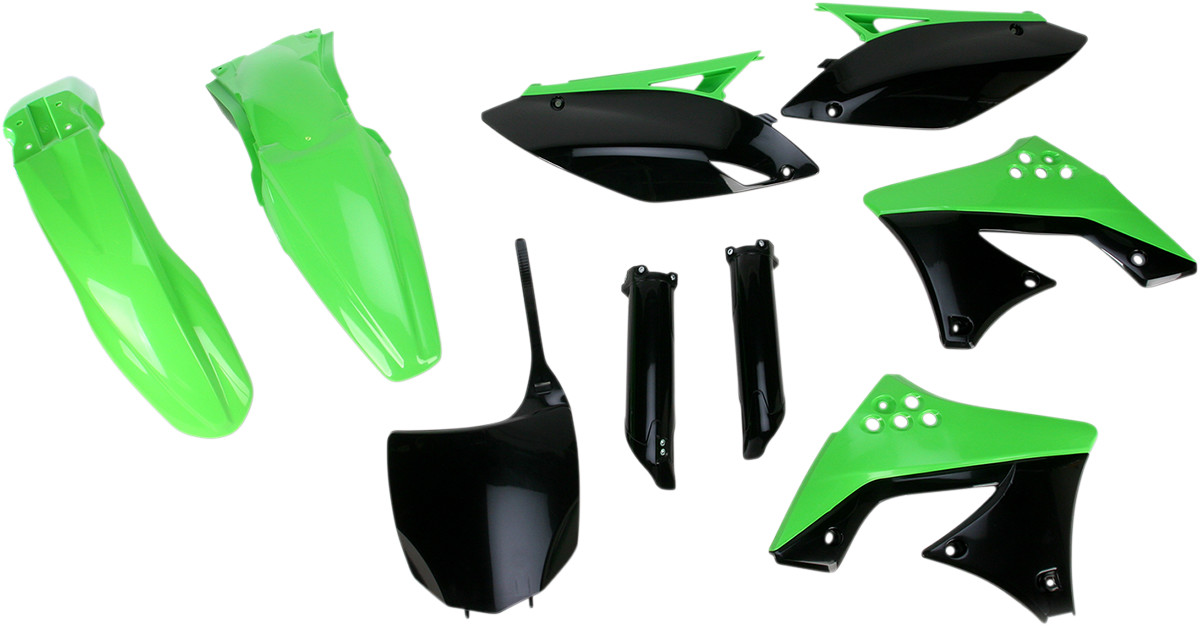 Acerbis Radiator Shrouds 2009-2012 Kawasaki KX250 - Black/Green/OEM 2198050438