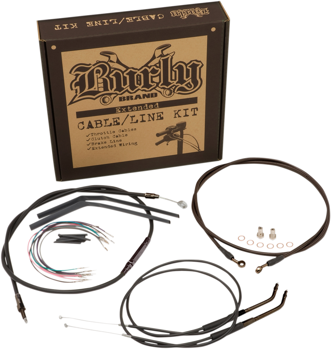 Burly Jail Bar 14" Non ABS Handlebar Cable Kit 2012-2017 Harley Dyna FXDB FXDCI