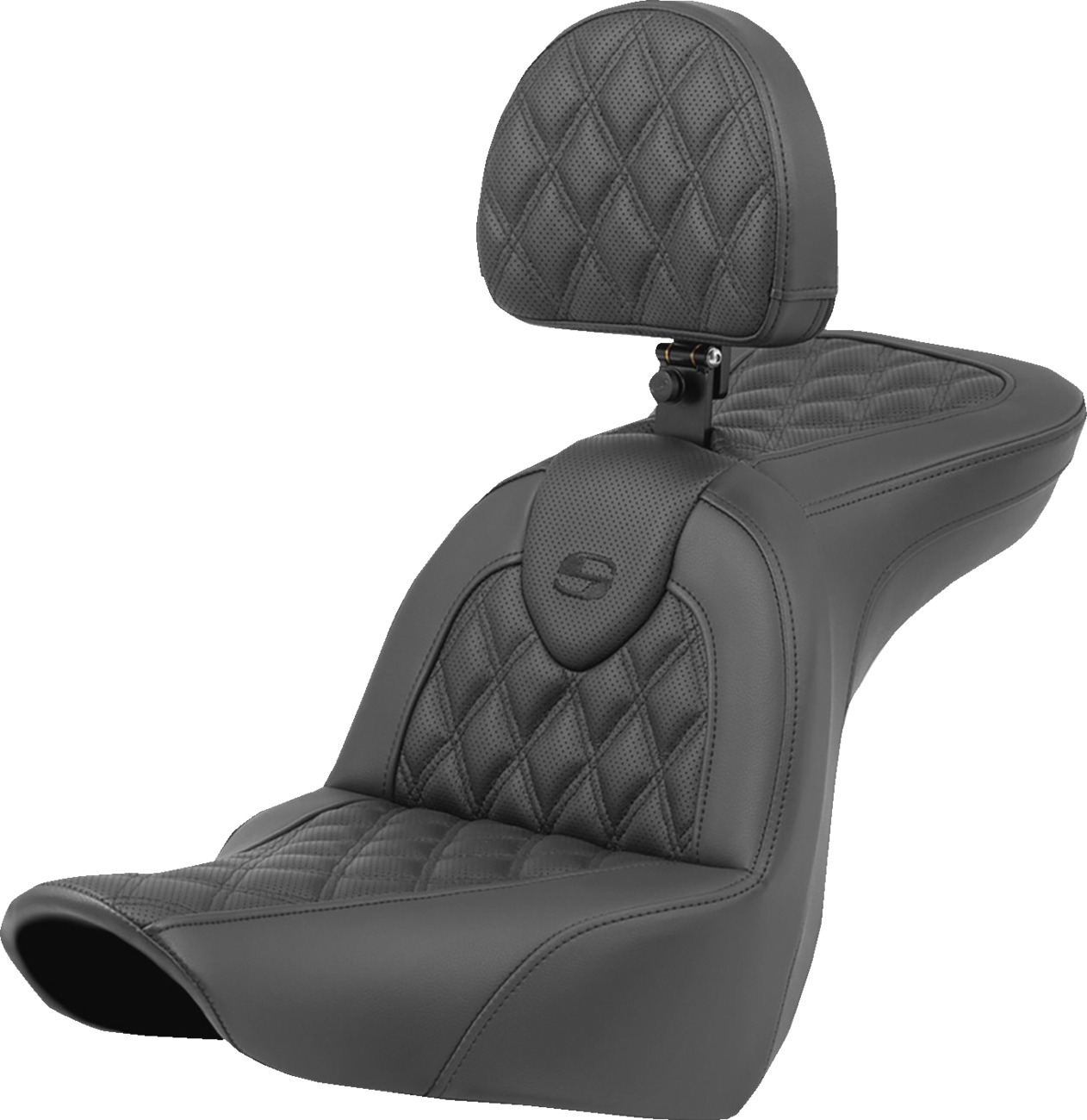Saddlemen Roadsofa™ Seat - Lattice Stitch - with Backrest - FXLR/FLSB '18-'23 Harley Davidson