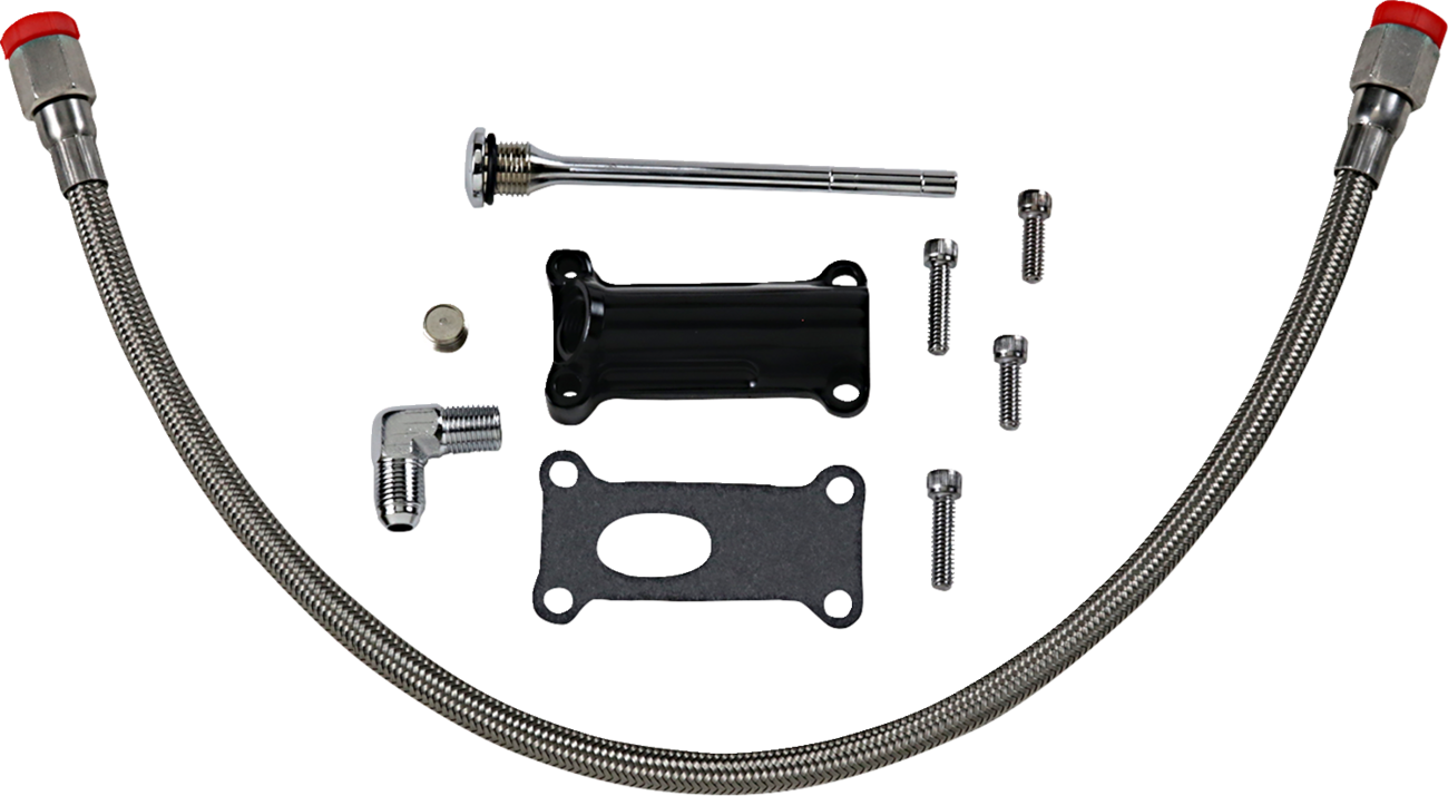 Drag specialties Engine Oil Spout Kit - Black - 02'-06' Touring Harley Davidson