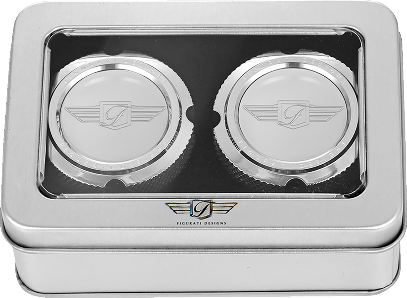 Figurati Designs Front Axle Nut Covers for Harley 2002-2025
