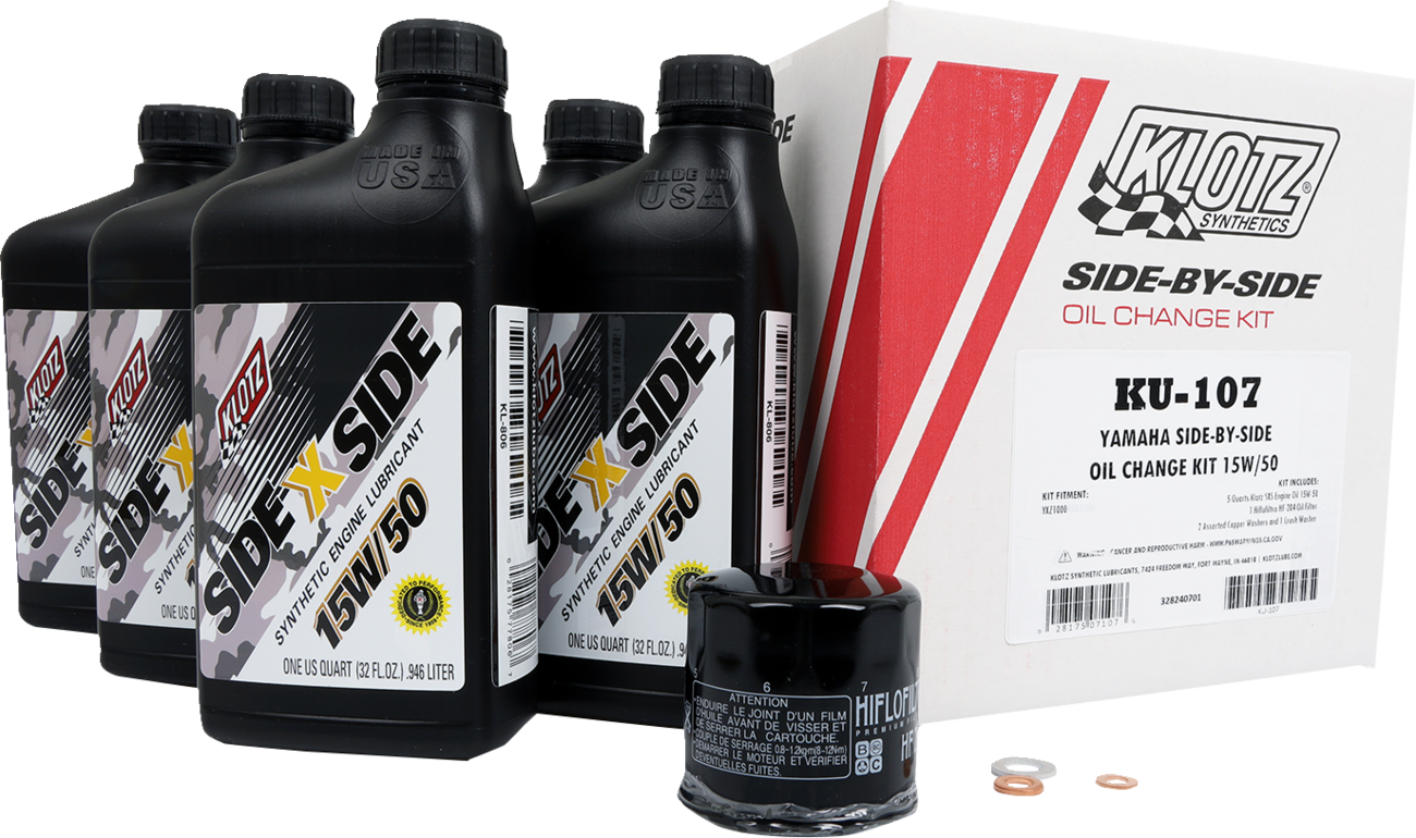 Klotz Side By Side Oil Change Kit With Oil Filter Yamaha YXZ1000R 2016-2025