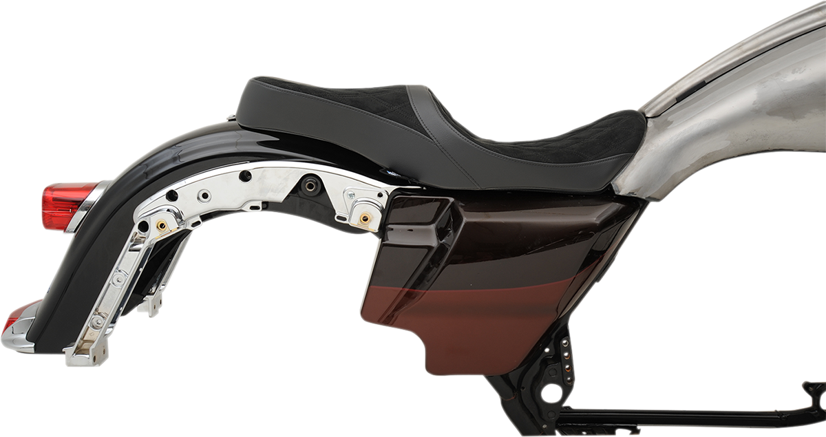 Drag specialties seats Low Touring Seat - Diamond - Ness Winged Tanks - FL '08-'23 Harley Davidson