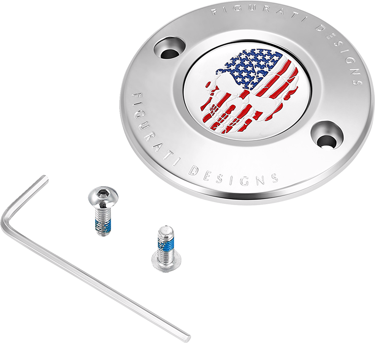 Figurati Designs Blue Line Flag Timing Cover For Harley