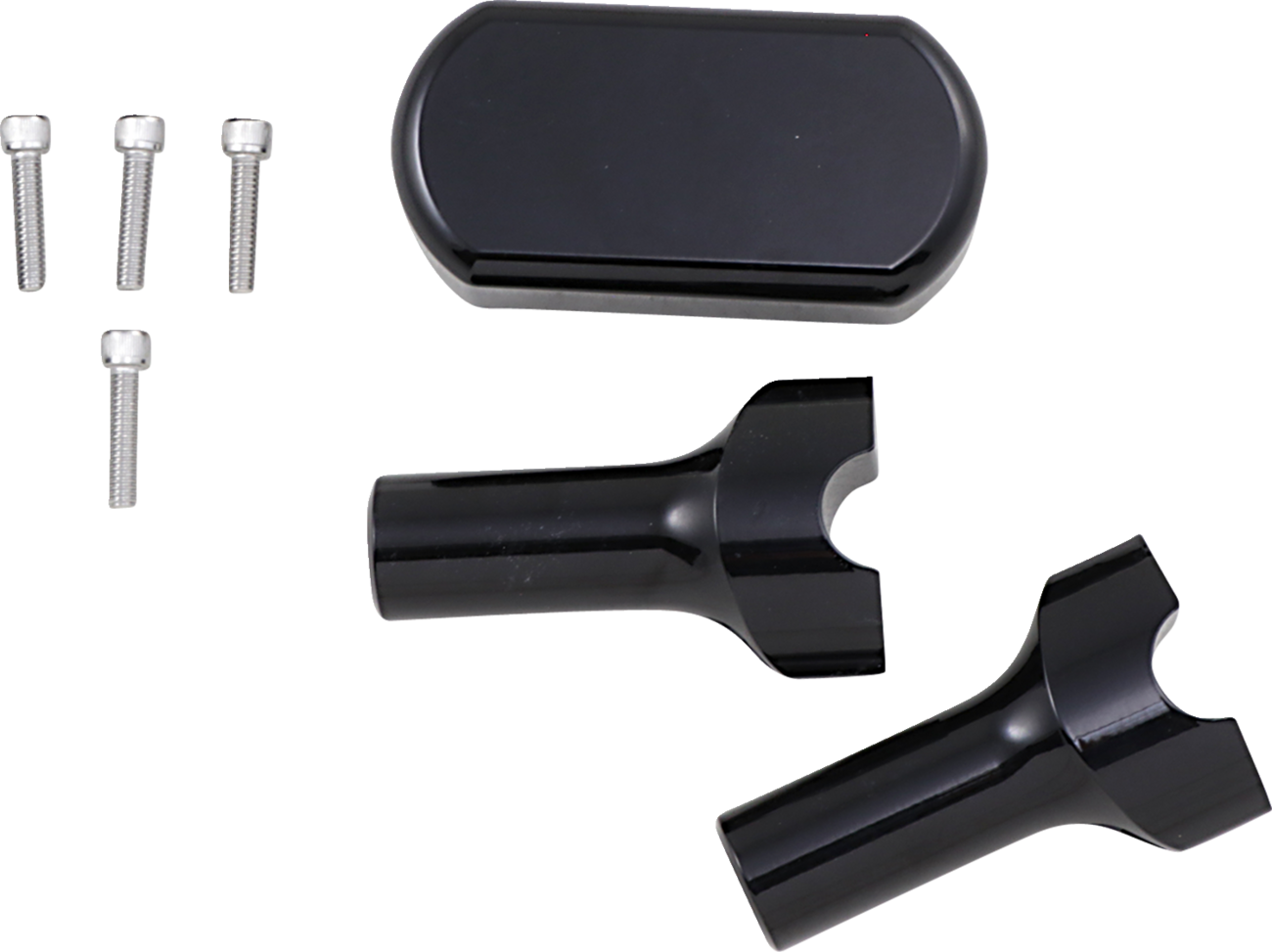 La choppers Solid Handlebar Riser & Top Clamp Kit - 4" - Black