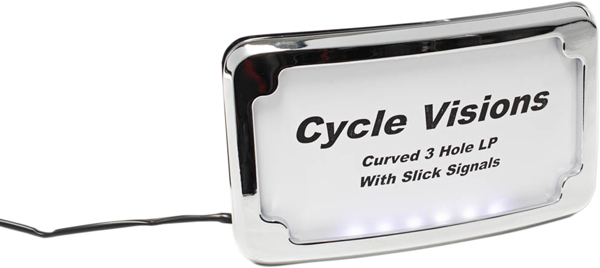 CYCLE VISIONS 3-Hole Mounted LED Lighted License Plate Frame
