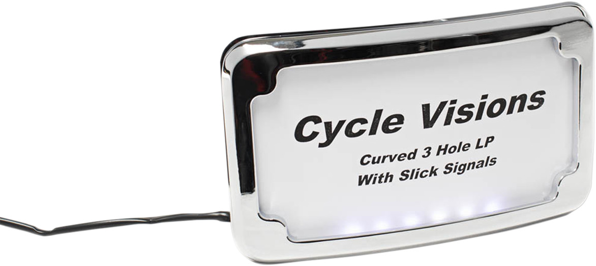 CYCLE VISIONS 3-Hole Mounted LED Lighted License Plate Frame