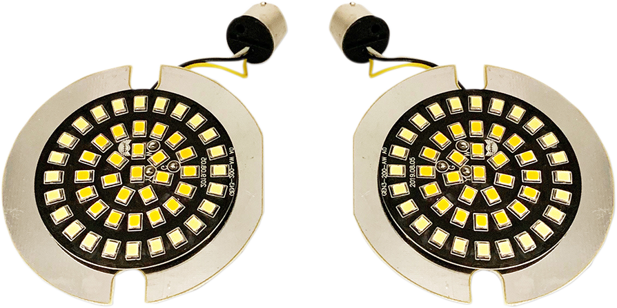 Drag specialties Flat-Style Dual Front Turn Signal Insert - White - Amber Harley Davidson