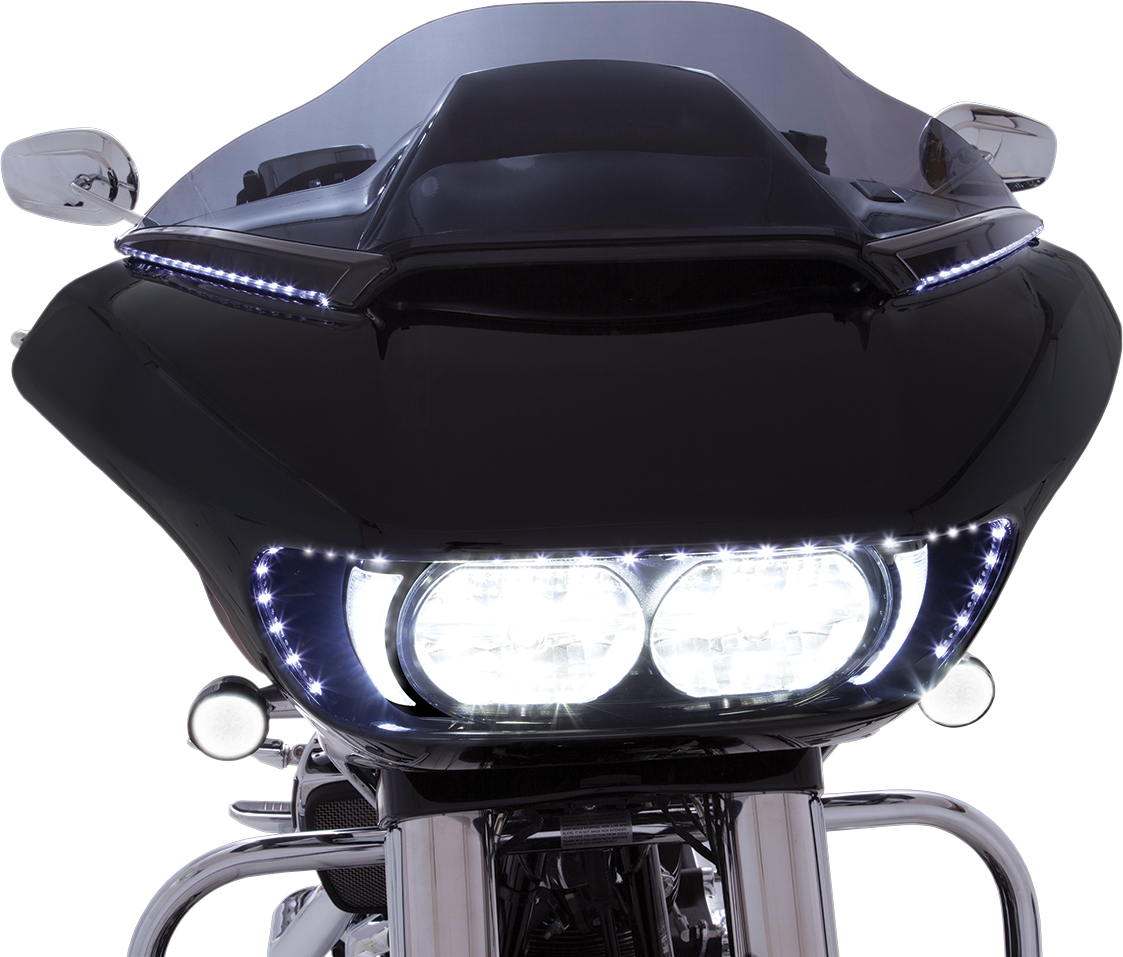Ciro LED Black Horizon Turn Signal Windshield Trim 15-19 Harley Touring ...