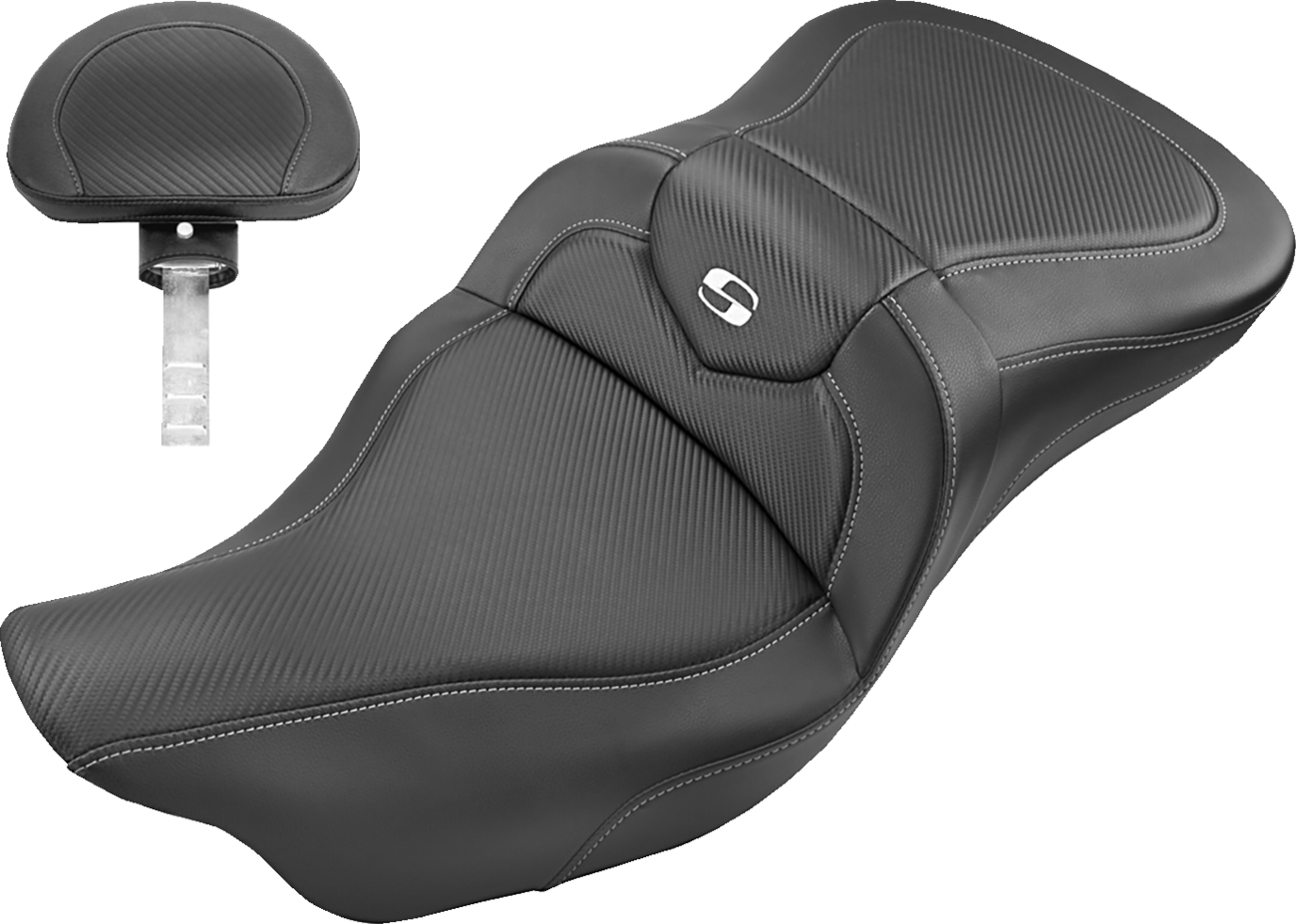 Saddlemen Roadsofa CF Carbon Fiber 2-Up Seat For Harley Touring 2008-2025