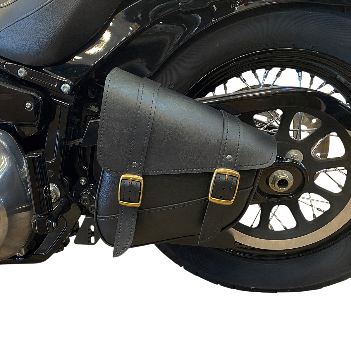 Willie & Max Brass Monkey Swing Arm Bag For Harley Softail 1984-2017