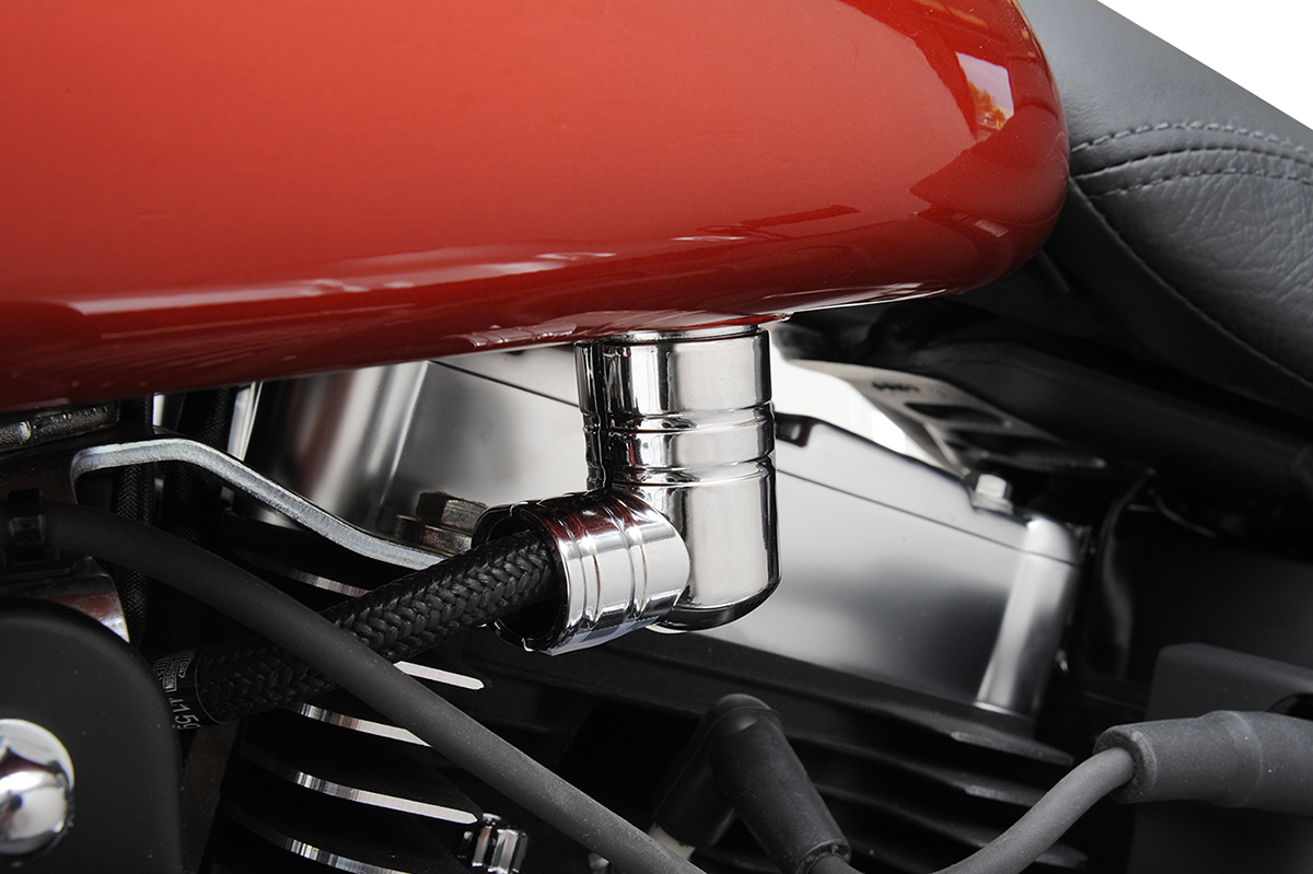 Drag specialties EFI Fuel Line Fitting Cover - Chrome Harley Davidson