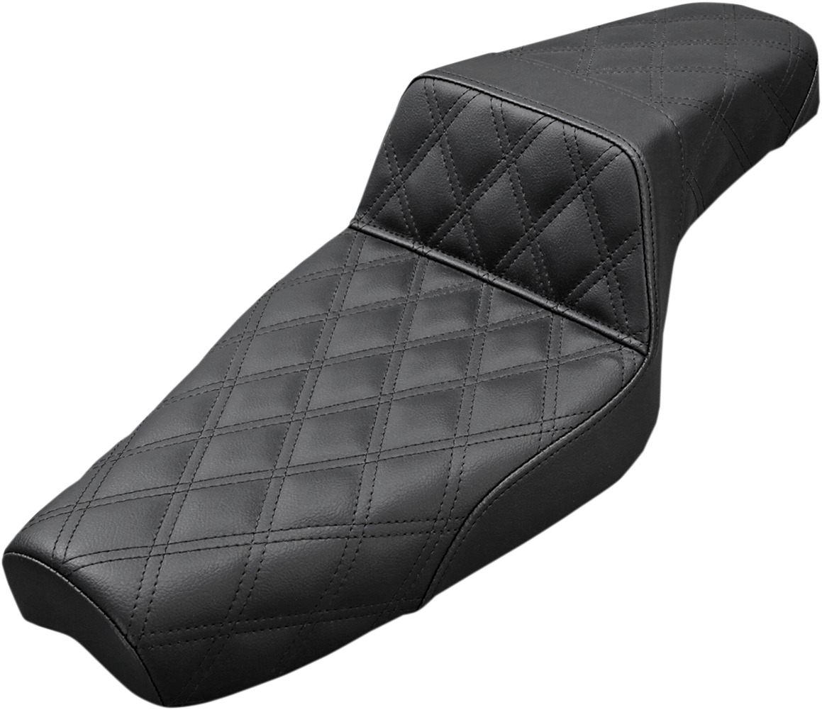 Saddlemen Step-Up LS Lattice Stitch Seat For Harley Sportster With 4.5 Gallon Tank 2004-2019