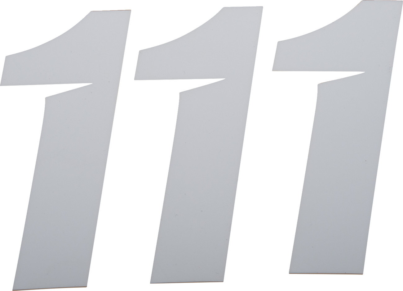 D'cor visuals Slash Number Plate - #1 - White - 4"