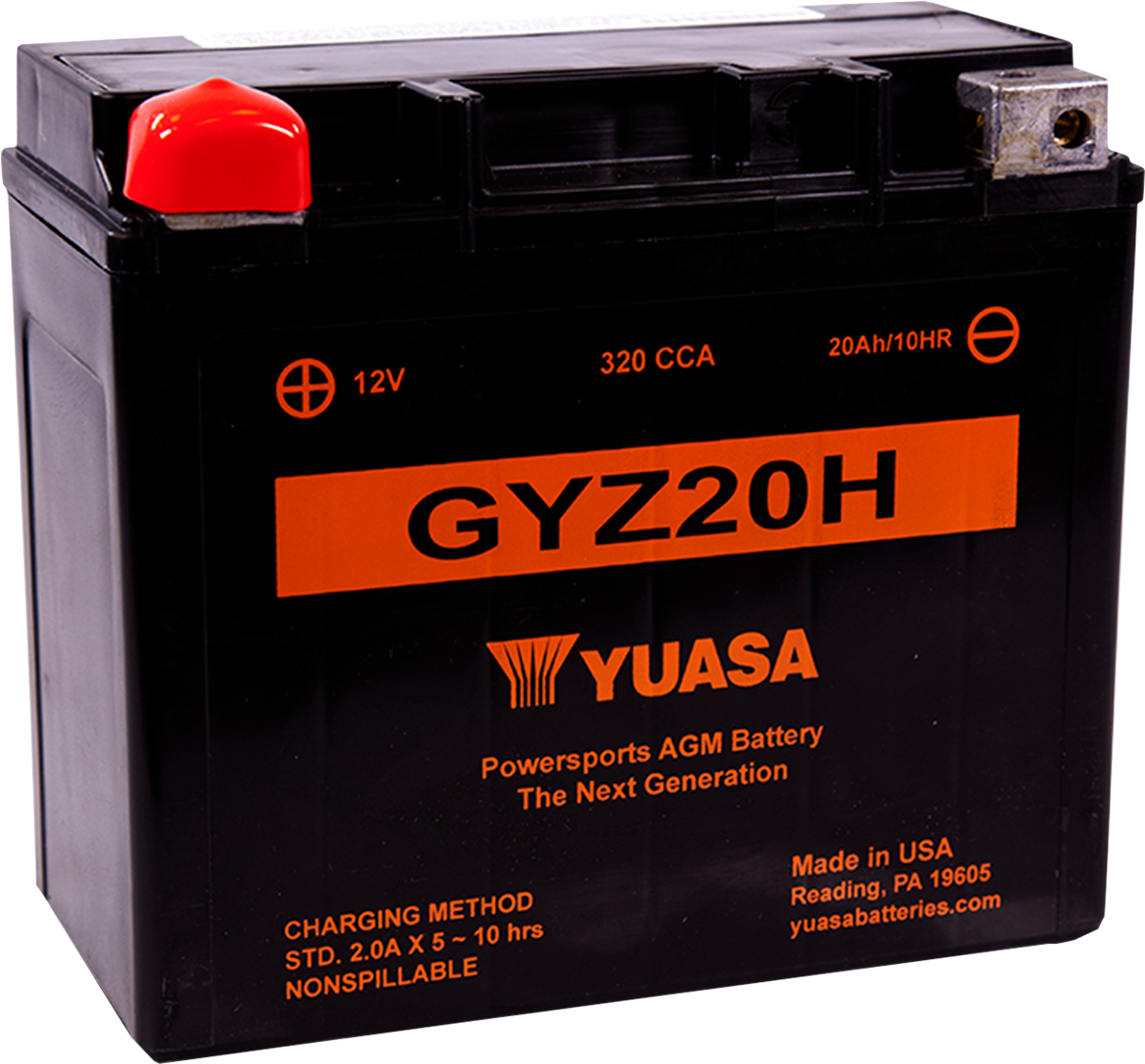 Yuasa AGM Battery - GYZ20H Arctic Cat/Buell/Ducati/Harley Davidson/Honda/Indian/Moto Guzzi/Polaris/Wet Jet/Yamaha/Cagiva/Ski-Doo