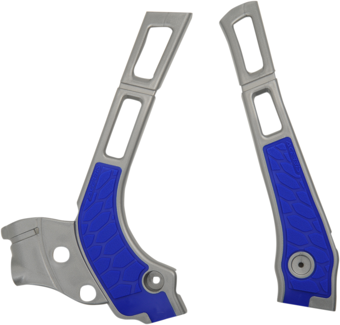 Acerbis X-Grip Frame Guards - Silver/Blue - YZ 125/125/X Yamaha