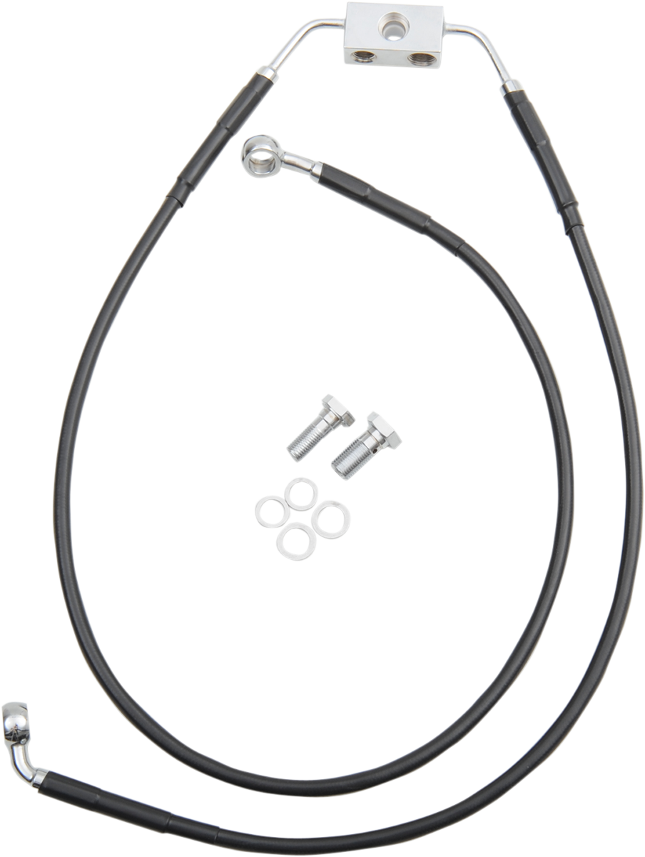Drag specialties Brake Line - Front - Black - +6" - FXDB '12-'17 2012-2017 Harley Davidson FXDB Street Bob