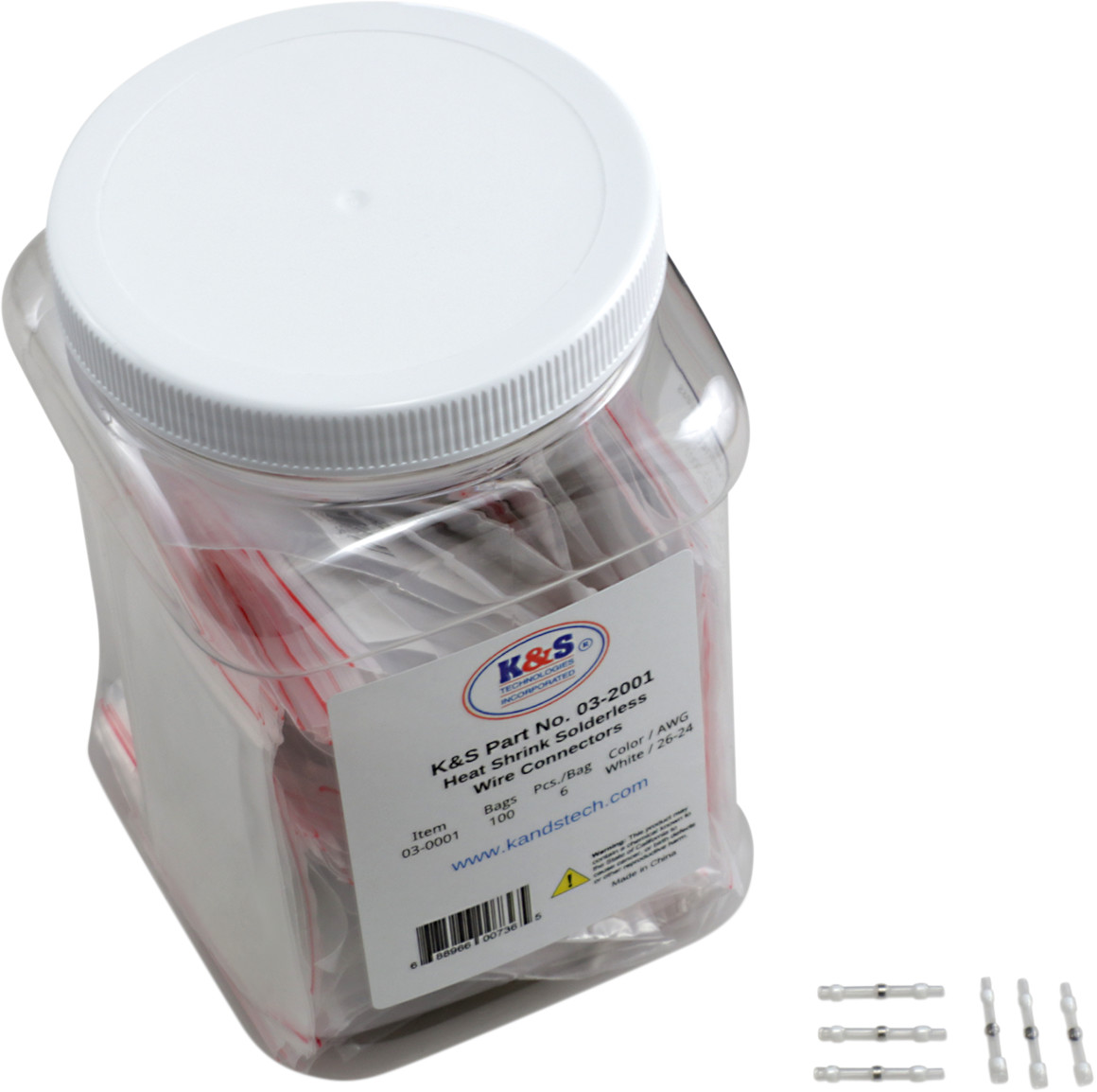 K&S TECHNOLOGIES Heat-Shrink Solderless Wire Connector Kit/Refill