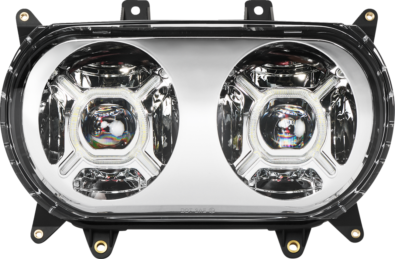 Custom Dynamics ProGLOW Double-X LED Headlights for Harley Road Glide 2015-2025