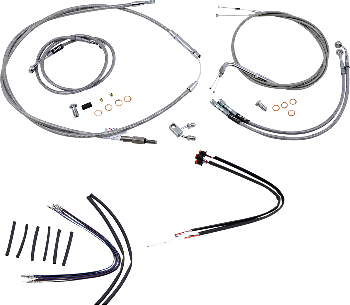 Burly Handlebar Cable Installation Kit For Harley FL Softail W/ ABS 2011-2014