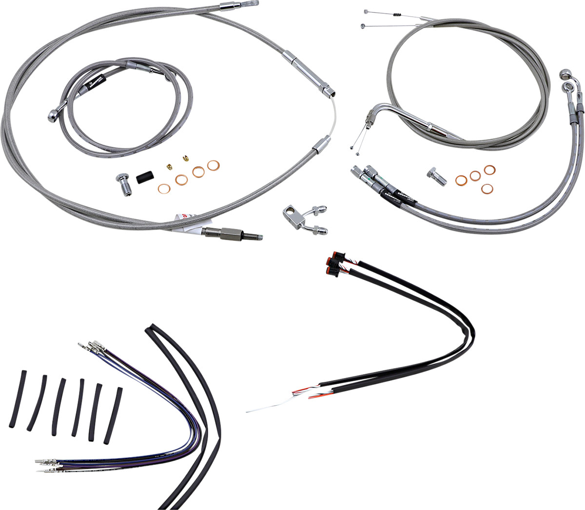 Burly Handlebar Cable Installation Kit For Harley FL Softail W/ ABS 2011-2014