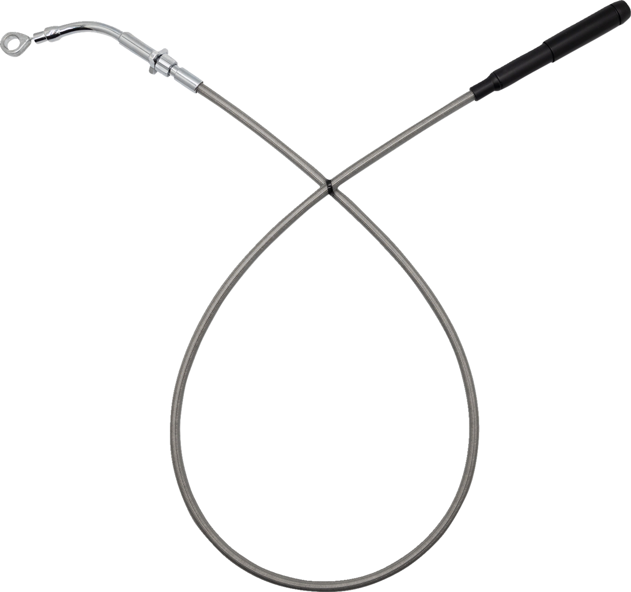 Fat baggers inc. EZ Install Upper Clutch Cable - FLH/FLT - +6" - Braided Stainless Steel/Chrome Harley Davidson
