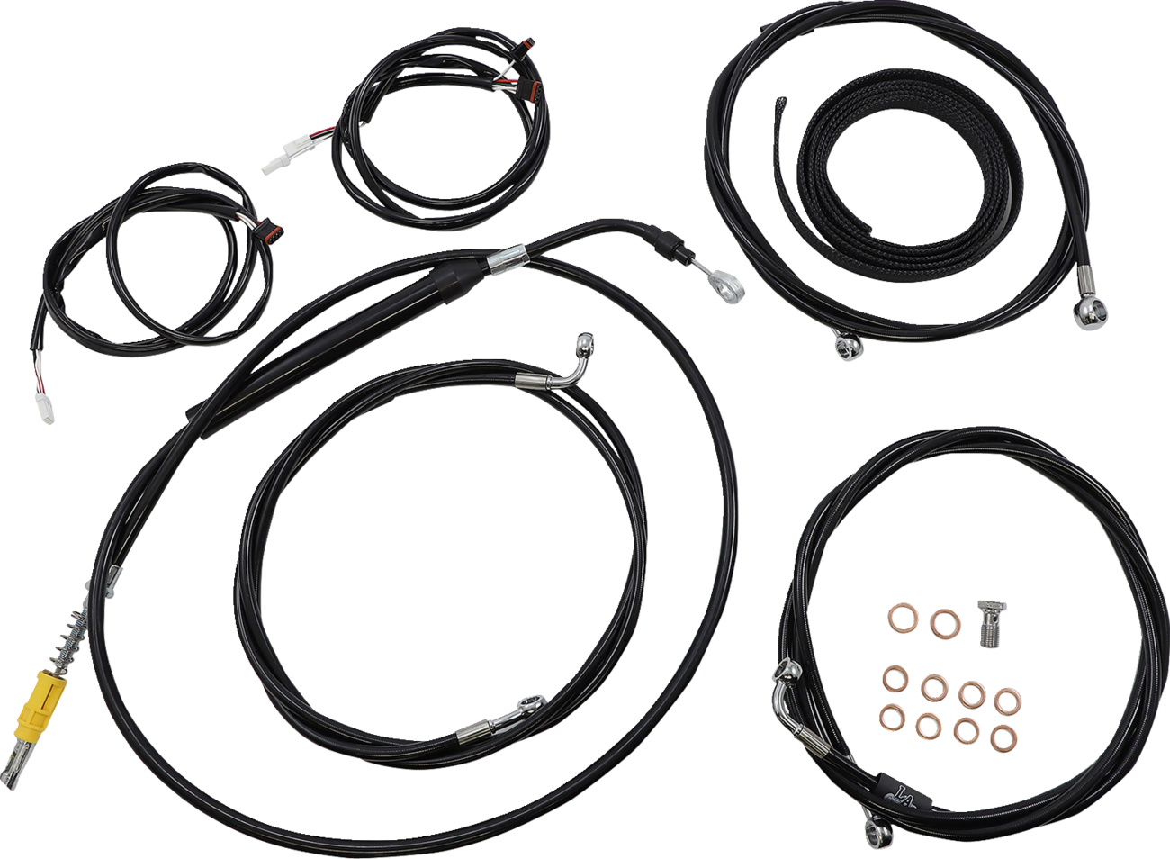 La choppers Complete Plug-and-Play Cable Kit - 18" - 20" Handlebars - '21-'22 FLH - ABS - Black Harley Davidson