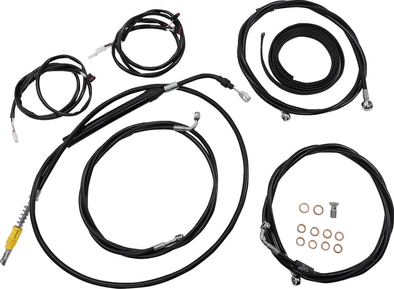 La choppers Complete Plug-and-Play Cable Kit - 18" - 20" Handlebars - '21-'22 FLH - ABS - Black Harley Davidson