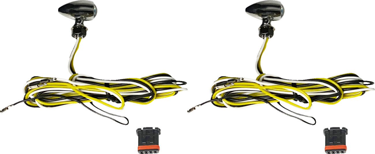 Custom dynamics Micro Turn Signals - Dual - Amber/White - Chrome